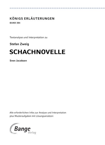 Produktbild: Schachnovelle von Stefan Zweig