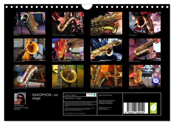 Produktbild: SAXOPHON - on stage (Wandkalender 2026 DIN A4 quer), CALVENDO Monatskalender