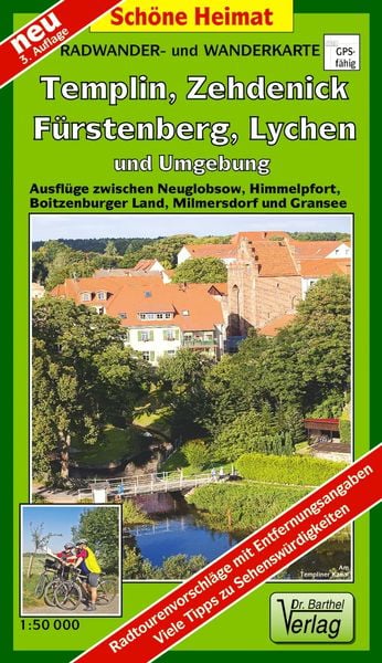 Produktbild: Radwander- und Wanderkarte F&uuml;rstenberg, Lychen, Templin, Zehdenick und Umgebung