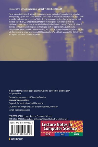 Produktbild: Transactions on Computational Collective Intelligence XXX