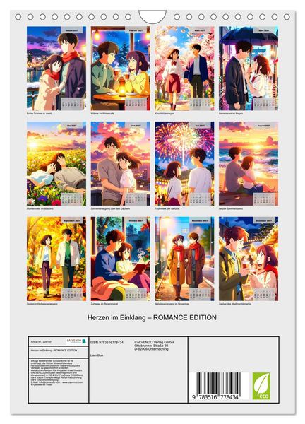 Produktbild: Herzen im Einklang &ndash; ROMANCE EDITION (Wandkalender 2027 DIN A4 hoch), CALVENDO Monatskalender