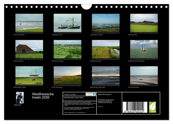 Produktbild: Westfriesische Inseln 2026 (Wandkalender 2026 DIN A4 quer), CALVENDO Monatskalender