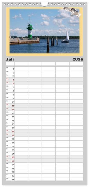 Produktbild: Familienplaner 2026 - Leuchtt&uuml;rme Schleswig-Holsteins mit 5 Spalten (Wandkalender, 21 x 45 cm) CALVENDO