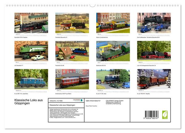 Produktbild: Klassische Loks aus G&ouml;ppingen (hochwertiger Premium Wandkalender 2026 DIN A2 quer), Kunstdruck in Hochglanz
