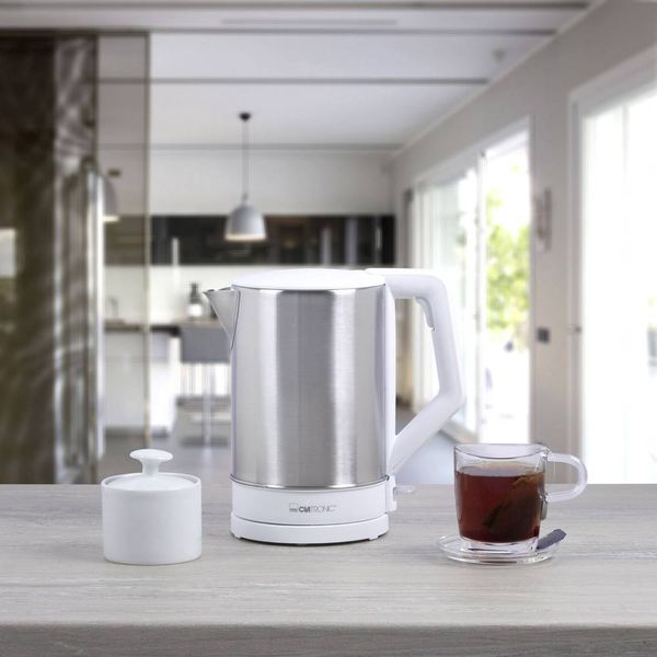 Produktbild: Clatronic WKS 3692 weiss Wasserkocher Edelstahl, Wei&szlig; Fassungsverm&ouml;gen: 1.5l