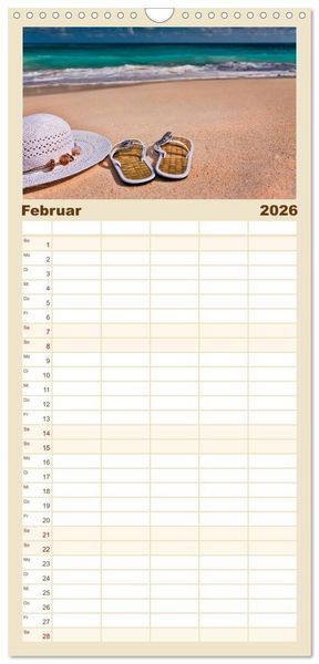 Produktbild: Familienplaner 2026 - Str&auml;nde wie ein Traum mit 5 Spalten (Wandkalender, 21 x 45 cm) CALVENDO