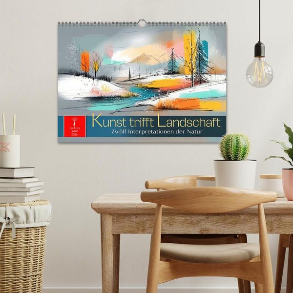 Produktbild: Kunst trifft Landschaft (Wandkalender 2026 DIN A3 quer), CALVENDO Monatskalender