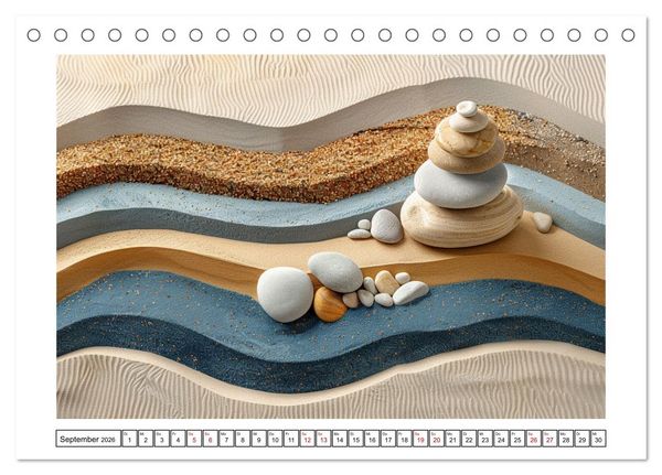 Produktbild: Augenmeditation im Zen Garten (Tischkalender 2026 DIN A5 quer), CALVENDO Monatskalender