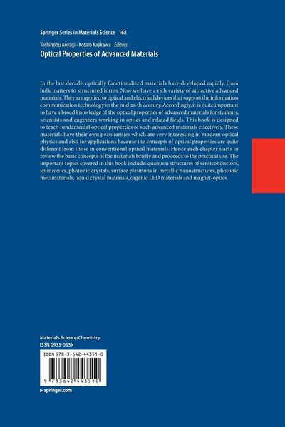 Produktbild: Optical Properties of Advanced Materials