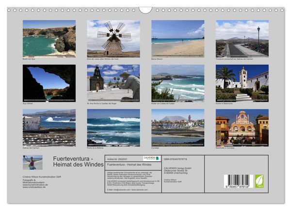 Produktbild: Fuerteventura - Heimat des Windes (Wandkalender 2026 DIN A3 quer), CALVENDO Monatskalender