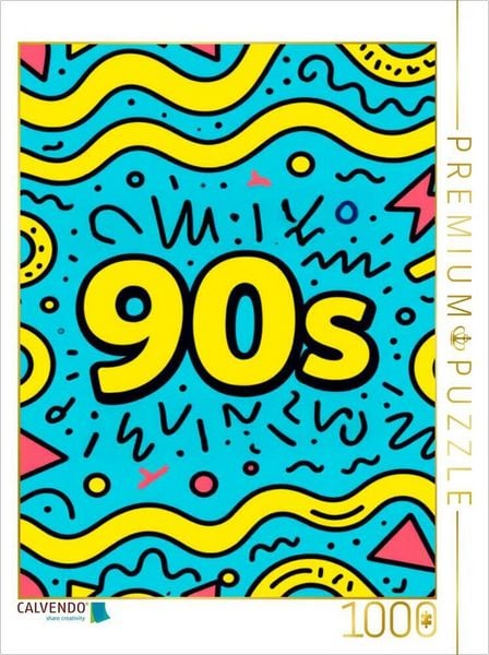 Produktbild: CALVENDO Puzzle P90s Pop Neon Patterns Fresh Pop Culture Fresh Pop Culture | 1000 Teile Lege-Gr&ouml;&szlig;e 64x48cm Foto-Puzzle f&uuml;r gl&uuml;ckliche Stunden