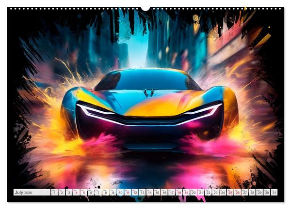 Produktbild: COOL SPORTSCARS Breathtaking AI-generated speedsters (Wall Calendar 2026 DIN A2 landscape), CALVENDO 12 Month Wall Calendar