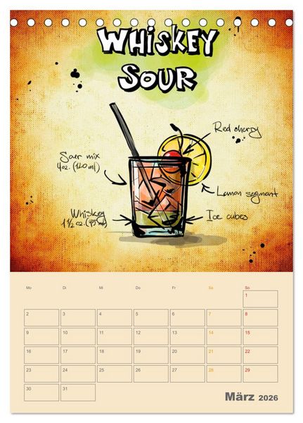 Produktbild: Coole Cocktails (Tischkalender 2026 DIN A5 hoch), CALVENDO Monatskalender