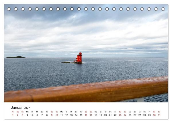 Produktbild: Hurtigruten - Bezaubernde Sch&ouml;nheit der norwegischen K&uuml;ste (Tischkalender 2027 DIN A5 quer), CALVENDO Monatskalender