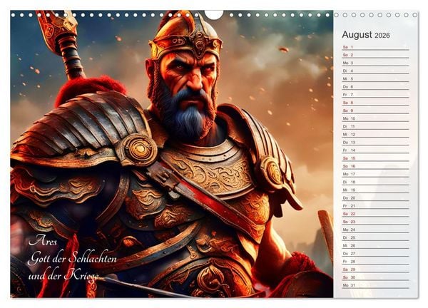 Produktbild: Die Unsterblichen - Griechische KI-G&ouml;ttinnen und KI-G&ouml;tter (Wandkalender 2026 DIN A3 quer), CALVENDO Monatskalender