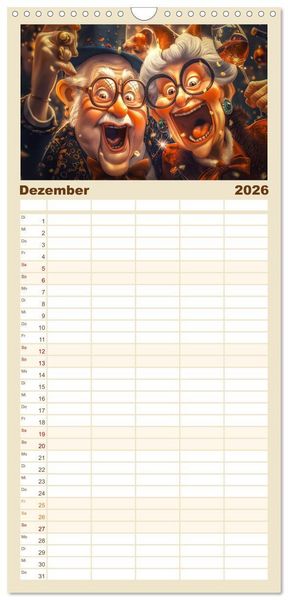 Produktbild: Familienplaner 2026 - Alt, aber nicht leise mit 5 Spalten (Wandkalender, 21 x 45 cm) CALVENDO