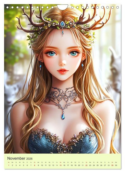 Produktbild: Keltische Mythen. Die magische Anderwelt-Fantasy im Manga-Stil (Wandkalender 2026 DIN A4 hoch), CALVENDO Monatskalender
