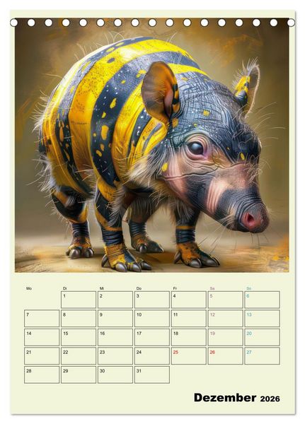 Produktbild: Hybrid Tiere zum Schmunzeln - Planer (Tischkalender 2026 DIN A5 hoch), CALVENDO Monatskalender