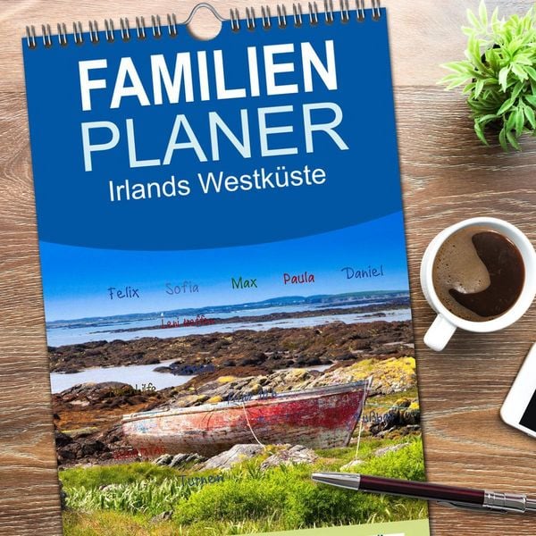 Produktbild: Familienplaner 2026 - Irlands Westk&uuml;ste mit 5 Spalten (Wandkalender, 21 x 45 cm) CALVENDO