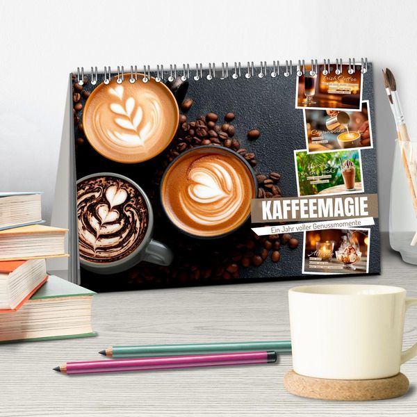 Produktbild: Kaffeemagie - Ein Jahr voller Genussmomente (Tischkalender 2026 DIN A5 quer), CALVENDO Monatskalender