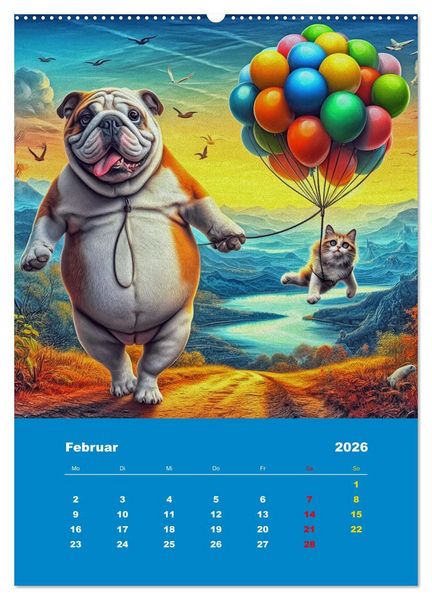 Produktbild: Abenteuer mit Micki und Bullig! (Wandkalender 2026 DIN A2 hoch), CALVENDO Monatskalender