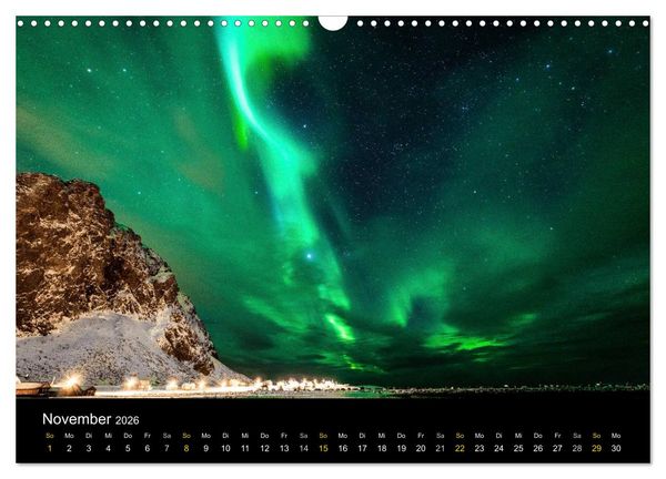 Produktbild: Magische N&auml;chte - POLARLICHT (Wandkalender 2026 DIN A3 quer), CALVENDO Monatskalender