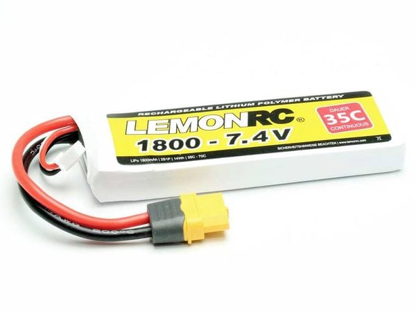 LemonRC Modellbau-Akkupack (LiPo) 7.4V 1800 mAh Zellen-Zahl: 2 35 C Softcase XT60