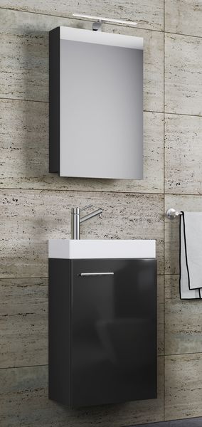 Produktbild: 3-tlg G&auml;ste WC Waschplatz Waschtisch Slito Schrank