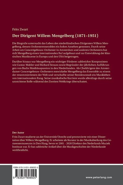 Produktbild: Der Dirigent Willem Mengelberg (1871&ndash;1951)