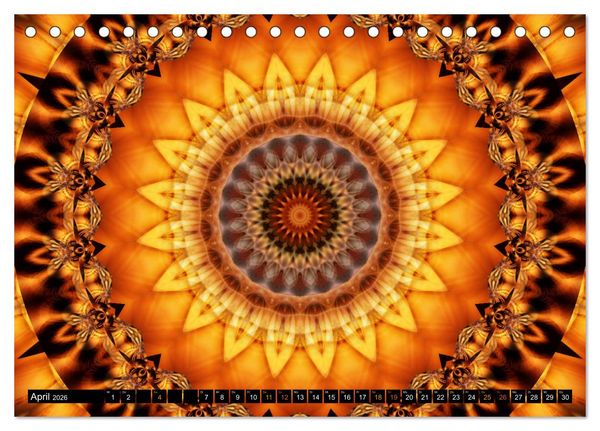 Produktbild: Energie - Mandalas in orange (Tischkalender 2026 DIN A5 quer), CALVENDO Monatskalender
