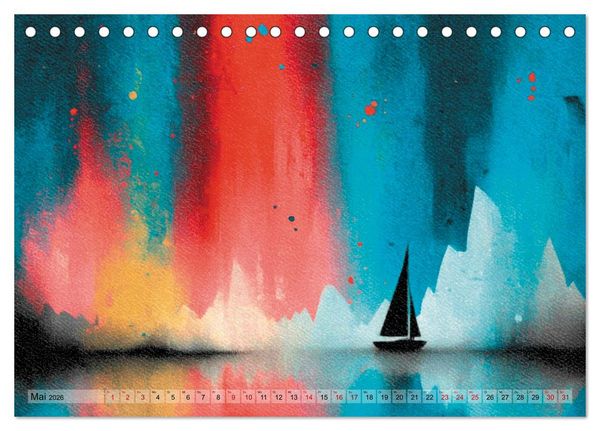 Produktbild: Wenn die Stille in Farbe tropft (Tischkalender 2026 DIN A5 quer), CALVENDO Monatskalender