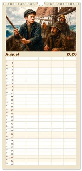 Produktbild: Familienplaner 2026 - Rudyard Kipling mit 5 Spalten (Wandkalender, 21 x 45 cm) CALVENDO