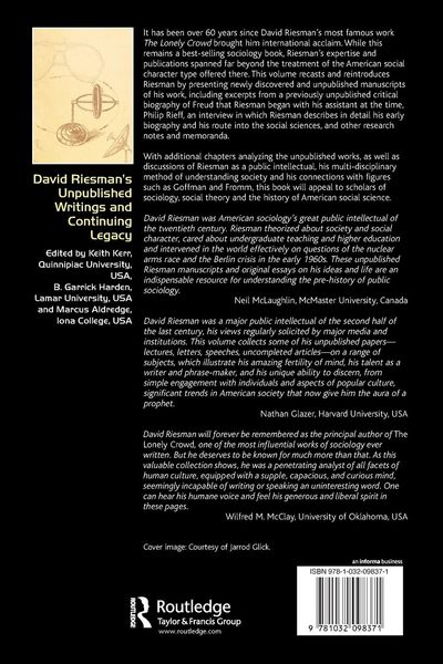 Produktbild: David Riesman's Unpublished Writings and Continuing Legacy