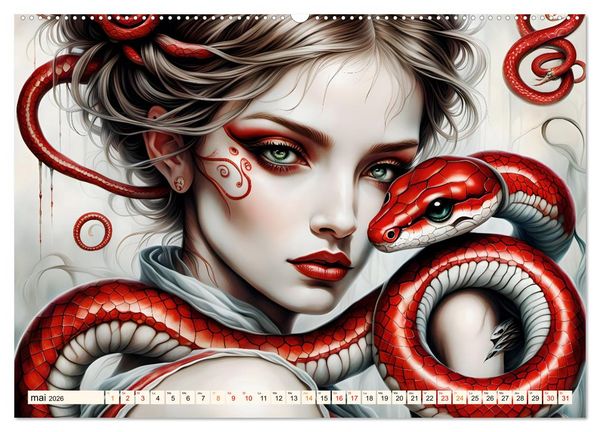 Produktbild: Adoratrice de serpents (Calendrier mural 2026 DIN A2 vertical) calendrier de bureau