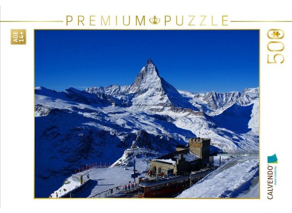 CALVENDO Puzzle Gornergrat mit Matterhorn. Zermatt | 500 Teile Lege-Größe 48 × 36 cm Foto-Puzzle für Erwachsene