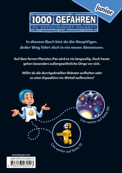 Produktbild: 1000 Gefahren junior - Abenteuer auf Planet Pax (Erstlesebuch mit 'Entscheide selbst'-Prinzip für Kinder ab 7 Jahren)