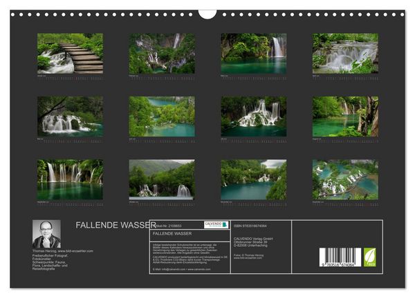 Produktbild: FALLENDE WASSER (Wandkalender 2026 DIN A3 quer), CALVENDO Monatskalender