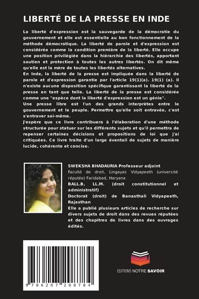 Produktbild: Libert&eacute; De La Presse En Inde