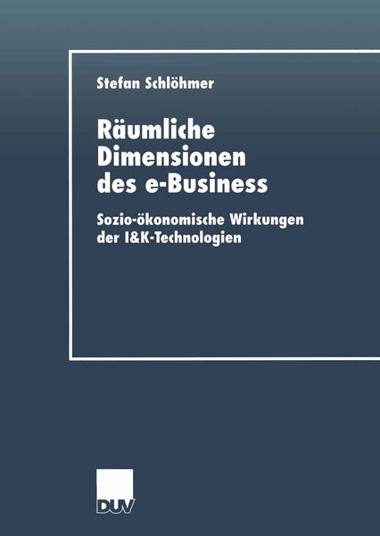 Produktbild: R&auml;umliche Dimensionen des e-Business