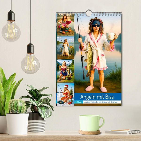 Produktbild: Angeln mit Biss - Lustiger Kalender f&uuml;r Angler mit Charme (Wandkalender 2026 DIN A4 hoch), CALVENDO Monatskalender