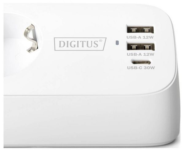 Produktbild: Digitus DA-70626 Tischsteckdose Wei&szlig; Schutzkontakt 1St.