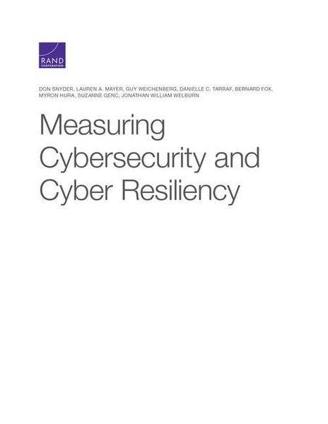 Produktbild: Measuring Cybersecurity and Cyber Resiliency