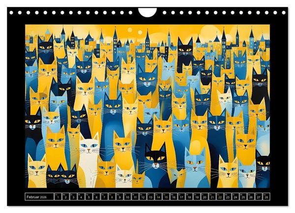 Produktbild: Schnurrendes Katzenget&uuml;mmel (Wandkalender 2026 DIN A4 quer), CALVENDO Monatskalender