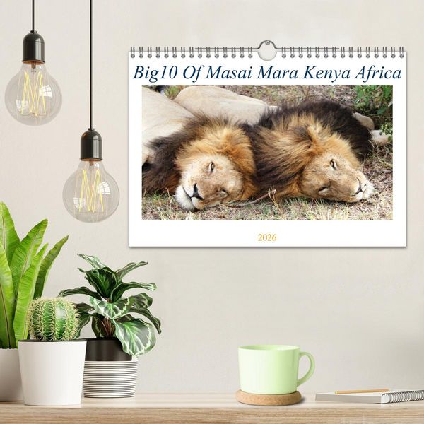 Produktbild: Big10 Of Masai Mara Kenya Africa (Wall Calendar 2026 DIN A4 landscape), CALVENDO 12 Month Wall Calendar