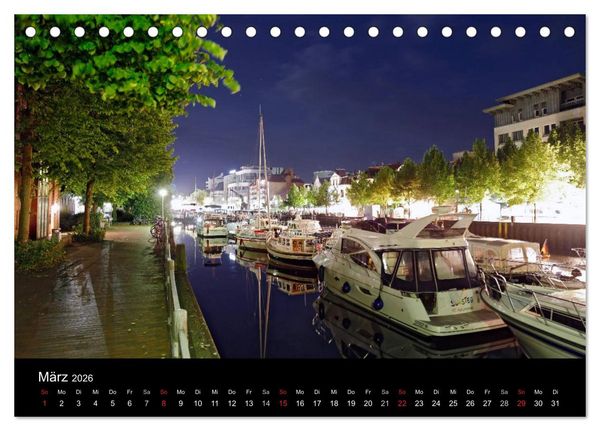Produktbild: Oldenburg bei Nacht (Tischkalender 2026 DIN A5 quer), CALVENDO Monatskalender