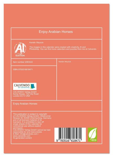Produktbild: Enjoy Arabian Horses (Desk Calendar 2026 DIN A5 portrait), CALVENDO 12 Month DeskCalendar