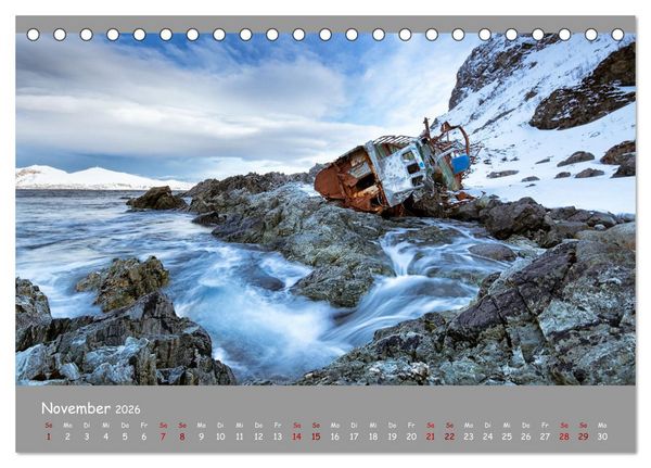 Produktbild: Wracks der Vergangenheit &ndash; Gestrandete Zeugen der Zeit (Tischkalender 2026 DIN A5 quer), CALVENDO Monatskalender