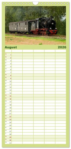 Produktbild: Familienplaner 2026 - Schmalspurbahnen in Sachsen Anhalt mit 5 Spalten (Wandkalender, 21 x 45 cm) CALVENDO