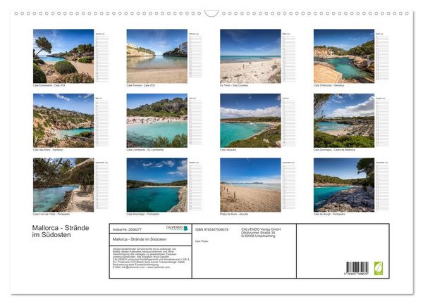Produktbild: Mallorca - Str&auml;nde im S&uuml;dosten (Wandkalender 2026 DIN A2 quer), CALVENDO Monatskalender