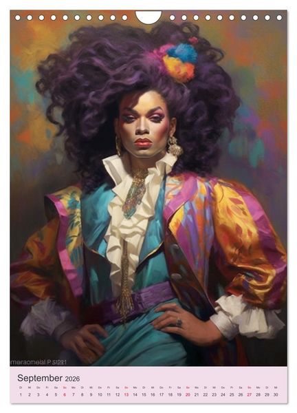 Produktbild: Dragqueens. Drag- und Travestie Kunst. Illustrationen (Wandkalender 2026 DIN A4 hoch), CALVENDO Monatskalender
